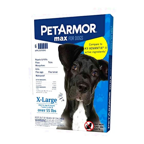 PetArmor Max Flea, Tick and Mosquito Prevention for X-Large Dogs (Over 55 Pounds), Topical Dog Flea Treatment Repels and Kills, 6 Month Supply