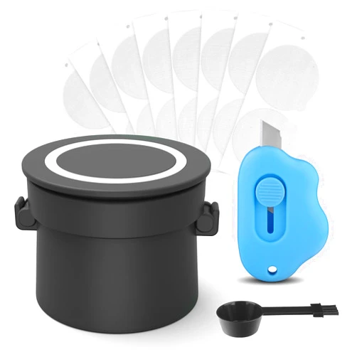 YEOSEN Reusable Vertuo Capsule Kit for Reusable nespresso Vertuo Pods, Upgraded Holder with 100 Pcs Aluminum Foil Seal Lids and Brush Lid Opener for Refillable Vertuo Pods（Black)