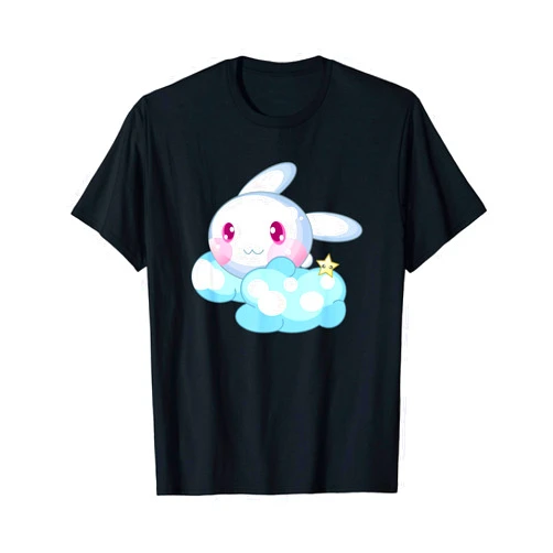 Kawaii Gamer Girl Aesthetic Pastel Anime Universe Kawaii Bunny Rabbit Pastel Pink Blue Cute Anime Gamer Girls T-Shirt