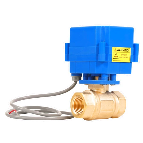 HFS(R) Brass Motorized Ball Valve Electrical Normally Closed - 1/2” NPT with 15mm Full Port,2 Wires Auto Return Setup, 85-265V AC for Fluid Control