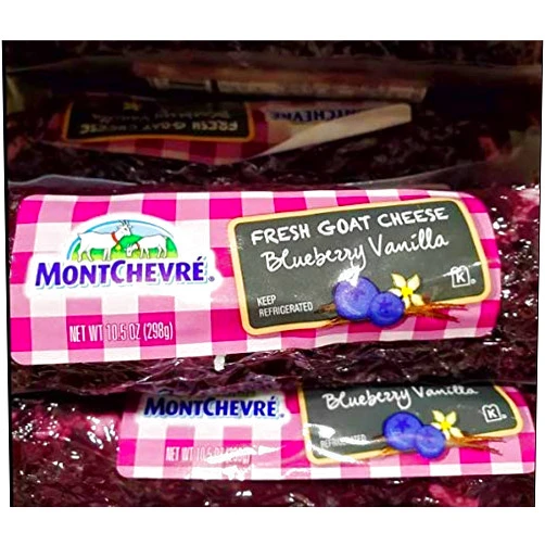 Montchevre 2 pack of 10.5 oz Montchevre Fresh Goat Cheese with Blueberry Vanilla -Kosher - Total 21oz