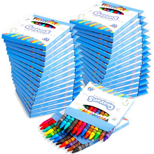 Jeffbaubl Bulk Crayons,30 Boxes of 12-Packs Color Crayons, Bulk Crayon Individual Packs,Washable Crayon,Crayons Party Favors for Classroom Restaurants School Supplies(12 Colors