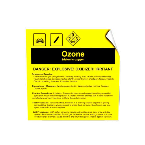 Vision Signs Ozone Triatomic Oxygen Hazard Hazard Labels Label Decal Sticker 8