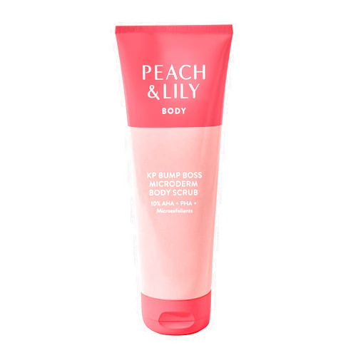 Peach & Lily KP Bump Boss Microderm Body Scrub | 10% AHA (7% Glycolic Acid + 3% Lactic Acid) | Smooth, Silky-Soft And Radiant Skin | Clean, Non-Toxic, Cruelty-Free | 8.11 Oz
