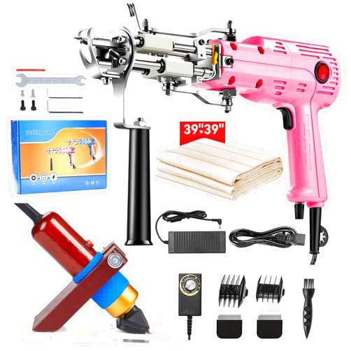 BESGEER Rug Tufting Gun with Carpet Trimmer Kit - Rug-Tuft-Gun-with-Tufting-Shears, 2 in 1 Cut & Loop Pile Carpet Gun, Carpet Gun kit,Christmas Brithday Gifts for Women Men (Pink)