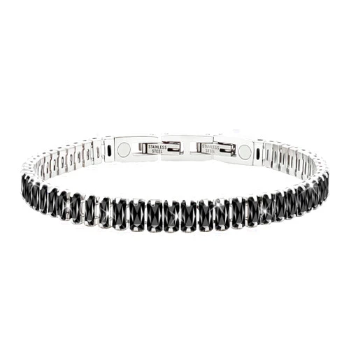 JEROOT Magnetic Bracelets for Women, Stainless Steel Bracelets for Women with 5mm 5A+ Cubic Zirconia, Classic Adjustable Magnetic Tennis Bracelets with 3500 Gauss Magnets