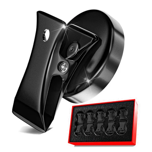 NEOCLICK Magnetic Clips Heavy Duty 10 Pack | Strong Force Magnet Clips with Anti-Scratch Pads for Fridge, Whiteboard, Kitchen & Office Organization, Black