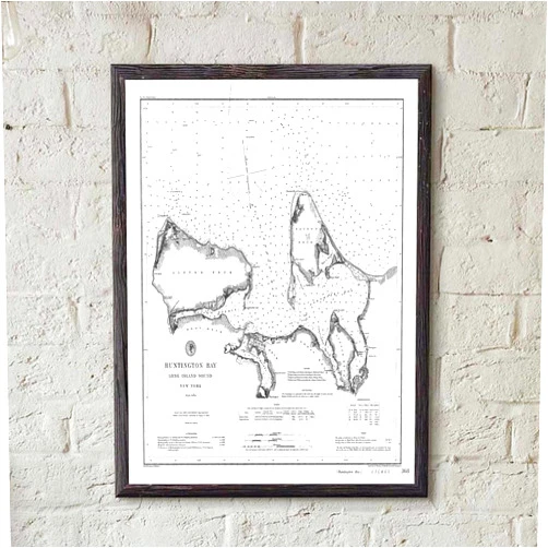 MG Global Print Poster of Old Huntington Bay NY 1889 Old Long Island Sound Harbors 368 | 11x17 12x18 16x24 24x36 Unframed Historical Wall Art for Gift | Vintage Antique Rustic Home Office Decor