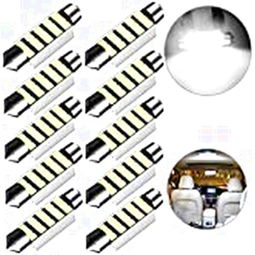 Gkromzo 10 X 42mm Festoon LED Light Bulbs Error Free LED Interior Lights Map Dome Lights Bulbs 211-2 578 569-Pure White
