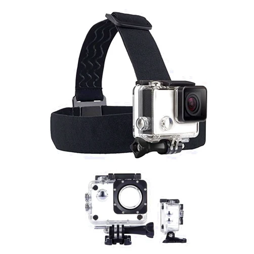 TEKCAM Action Camera Head Mount Strap Waterproof Housing Case Compatible with AKASO EK7000 V50 Elite/REMALI CaptureCam/Apexcam/Vemont/HLS/Jadfezy/WOLFANG GA300 Action Camera