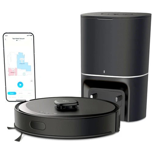 Tapo LiDAR Smart Navigation Robot Vacuum and Mop with Self-Emptying Dock, 5300Pa Max, 97%+ Dust Pickup Rate, Customizable Cleaning, Self-Charging, Compatible with Alexa & Google Home, RV30 Max Plus