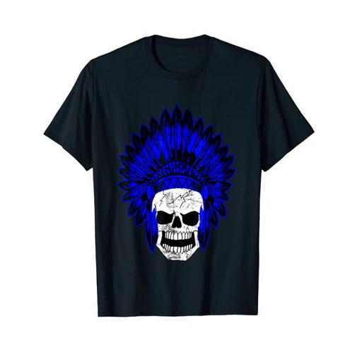 Native American Indianer Häuptling Fasching Skull Indian Chief Skeleton Warbonnet Headpiece T-Shirt