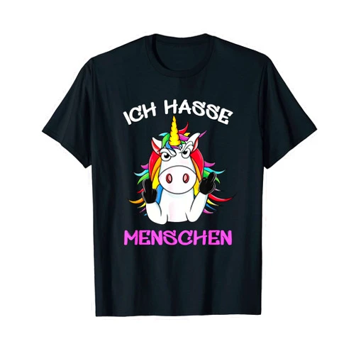 BFF Einhorn Reiten Unicorn Rainbow Mädchen Mann I hate People Stinkefinger Team Rainbow Unicorn Saying T-Shirt