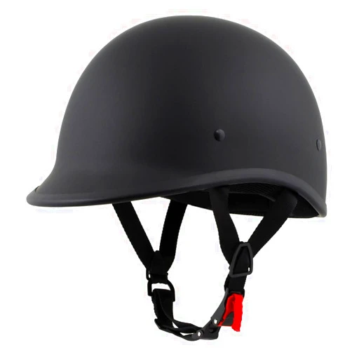 Milwaukee Helmets Polo Style Matte Black Motorcycle Half Face Helmet DOT Approved MPH9750DOT - Medium