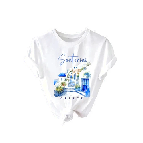 SweatyRocks Women's Paris Letter Graphic Tees Crew Neck Short Sleeve Casual T Shirt Tops