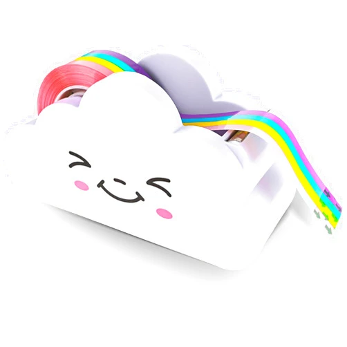 BWESOO White Tape Desk Dispenser Cute Tape Dispenser Cloud Tape Cutter with Rainbow Novelty Tape Dispenser Holder for Home School Office Stationary Packaging Wrapping Craft Supplies Tape Dispensers