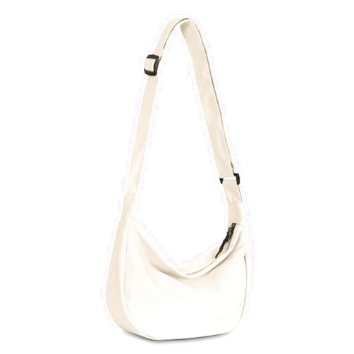 Iioscre Small Sling Crossbody Bag for Women Men Trendy, Mini Crescent Bag with Adjustable Strap, 2 Zippers Lightweight Nylon Bag