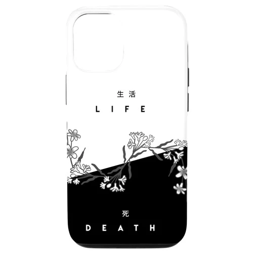 BoredKoalas Japanese Phone Case Gifts iPhone 12/12 Pro Life Death Flowers Cool Dark Light Minimalist Japanese Gift Case