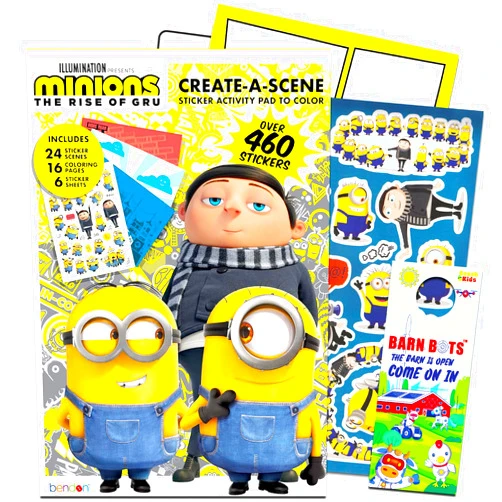 Minions Despicable Me Minions Create a Scene Sticker Activity Book - Bundle with Despicable Me Minions Sticker Book with Coloring Pages Plus More | Minions Sticker Books for Children 3+