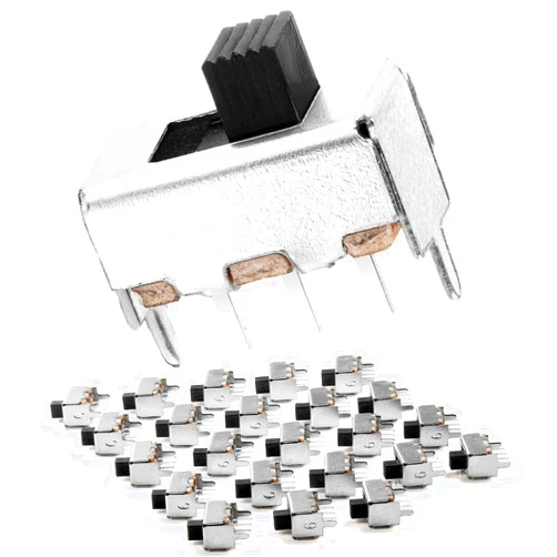 Chanzon SPDT Mini Micro Slide Switch 1p2t 2 Position 25pcs 3mm Toggle Vertical Slide Switch Panel Mount Small High Knob Vertical for PCB Arduino Breadboard Electronic Board Dip Miniature SlideSwitch