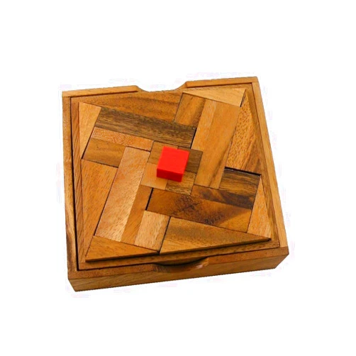 Winshare Puzzles and Games Impossible Square Wooden Puzzle Brain Teaser