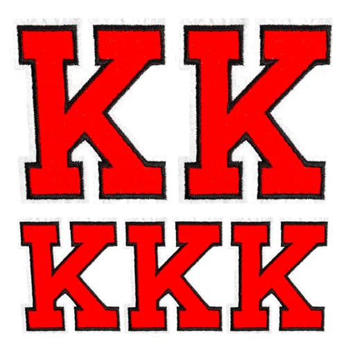 J.CARP Iron on Letters Patches, 5 Pieces Full Embroidered Individual Letters Patch Applique for Clothes, Dress, Hat, Jeans, DIY Accessories, Red K