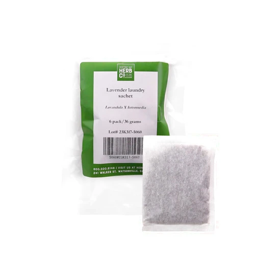 MONTEREY BAY HERB CO Lavender Laundry Sachets, by Herb Co, Natural Fabric Softener Alternative, Reusable 5+ Times, Anti-Static, Compostable & Biodegradable, Pack of 6