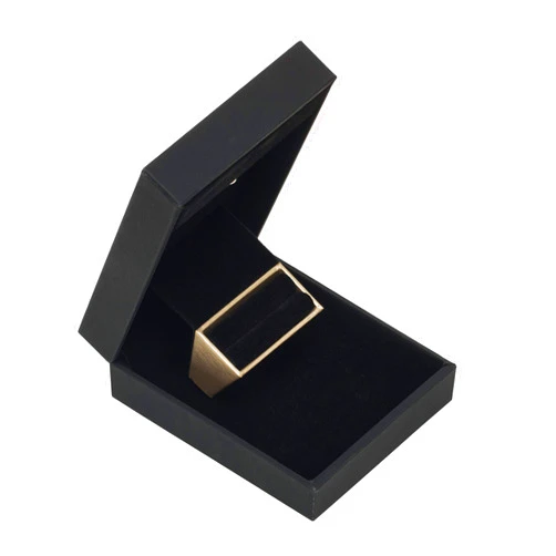 Noble Pack Noble Ring Box with Light - Slim LED Light Up Jewelry Gift Box with Velvet Interior for Engagement, Proposal, Wedding or Special Occasions (Black)