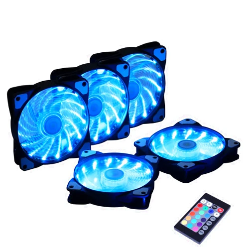 DS leddess DS 120MM PC Case RGB Fans with Remote, LED Silent RGB Fans for Computer Cases, CPU Cooler, Water Cooling (Support for ASUS Aura, MSI Mystic, 5 Pack LED Fans Kit, F Series)