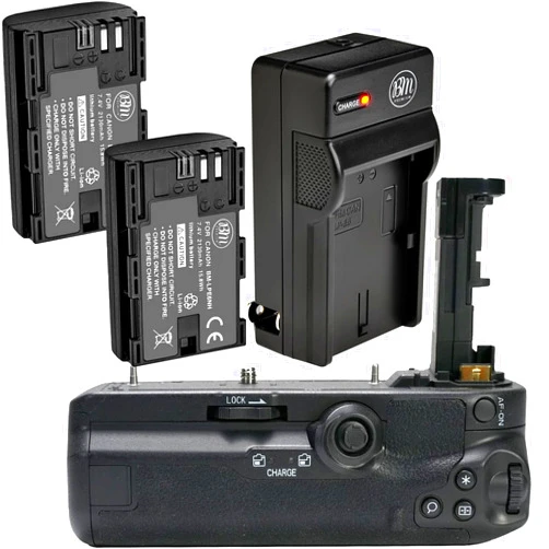 BM Premium Battery Grip Kit for Canon EOS R5, EOS R5C, EOS R6, EOS R6 II Digital Camera - Includes BG-R10 Battery Grip Replacement + Qty 2 LP-E6NH Batteries + Battery Charger