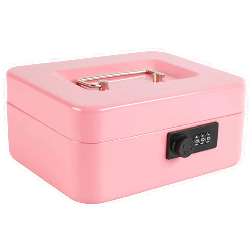 xydled Steel Cash Box Safe with Combination Lock,Money Safe Box with Removable Coin Tray,Medium,7.87