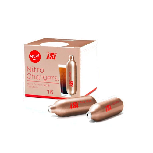 ISi North America 2 SET Nitro Charger with Nitrogen Gas for use with iSi Nitro Whip, Box of 16 Individual Chargers, Bronze