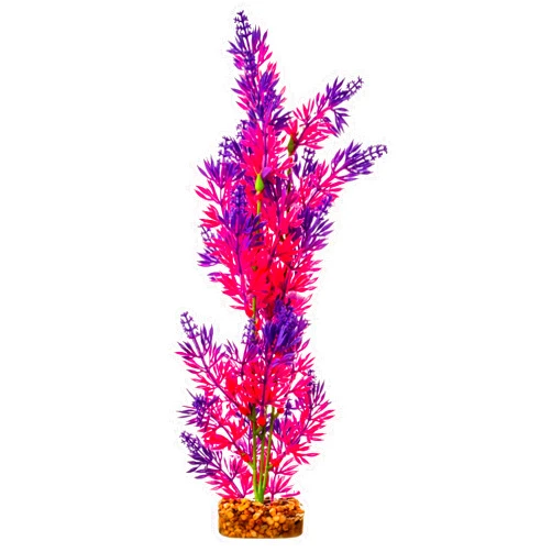 GloFish Plant Aquarium Décor, Purple and Pink Large, Fluorescent Under Blue LED Light