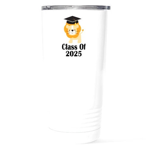 CafePress Class Of 2025 Lion Mugs Stainless Steel Travel Mug, Insulated 20 oz. Coffee Tumbler