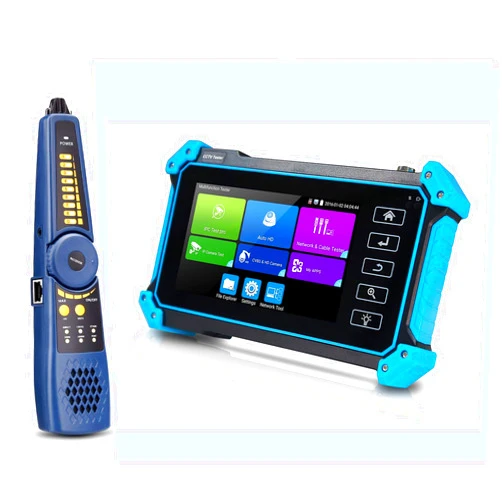 EVERSECU CCTV IP Camera Tester Monitor with Cable Tracer, 8MP AHD CVI TVI CVBS IP Camera Test 4K HD Display Video Monitor 5inch IPS Touch Screen IPC Tester with POE PTZ WiFi RS485 HDMI & VGA Input