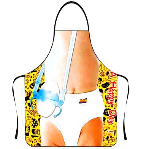Jurzely Sun Yue's Fun Apron, Creative Apron, Couple Apron, Sleeveless Apron, Polyester Fabric (12)