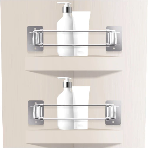 Abnaok 2Pack RV Shower Corner Storage Bar, Adjustable Stainless Steel Rod for Bathroom in RV, Camper/Travel Trailer Bathroom Corner Storage Bar, RV Bath Accessory for Securing Toiletries