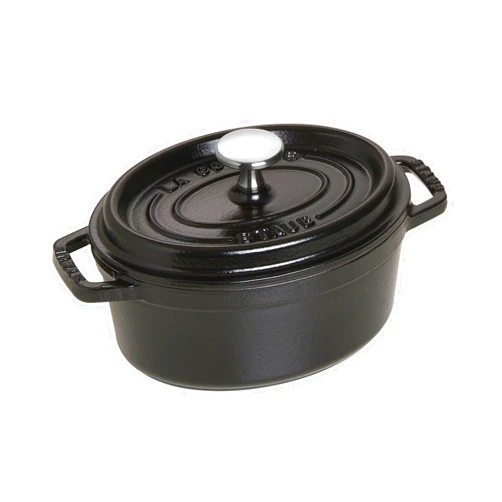 Staub Cast Iron 1-qt Oval Cocotte - Matte Black, Made in France