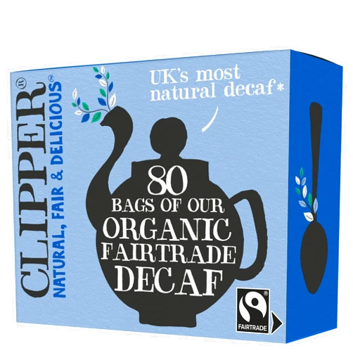Clipper Natural, Fair & Delicious Clipper Tea, Black Tea Assam Blend, Fairtrade, Organic, Plant-Based, Decaf British Tea, 1 Pack, 80 Unbleached Tea Bags