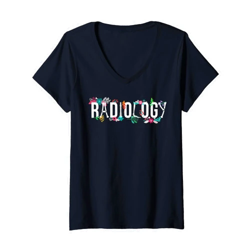Rad Technologist Week For Radiology Tech Womens Radiology Technologist Flowers Rad Tech V-Neck T-Shirt