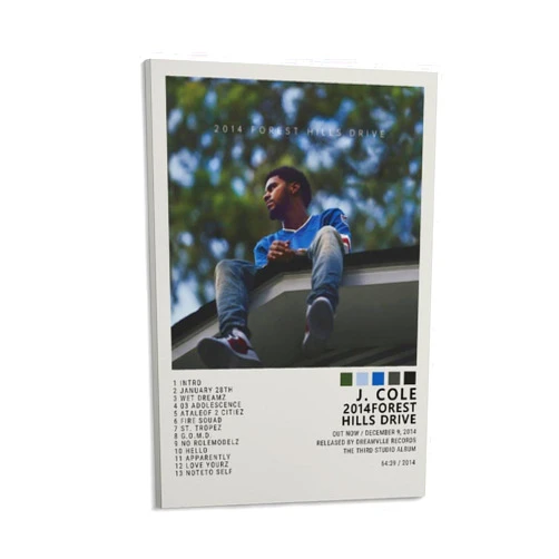 VERMIS J Cole 2014 Forest Hills Drive (2) Canvas Poster Wall Decorative Art Painting Living Room Bedroom Decoration Gift Frame-style12x18inch(30x45cm)