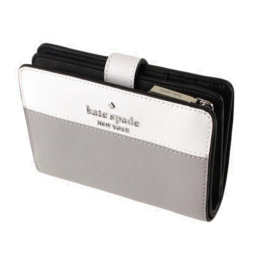 Kate Spade New York female Staci Colorblock Medium Compact Bifold Wallet (Nimbus Grey)