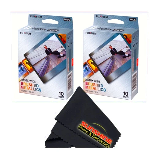 FUJIFILM INSTAX Wide Brushed Metallics Instant Film (2 Pack x10 Exposures)
