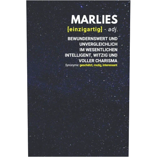 German Edition by Marlies Publishing (Author) Marlies (einzigartig) bewundernswert: Notizbuch inkl. To Do Liste | Das perfekte Geschenk | personalisiert mit dem Namen Marlies | Geschenkidee | Geschenke | Name (German Edition)