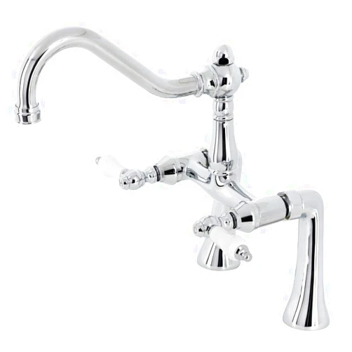 Kingston Brass KS3231PL Restoration Deck Mount Clawfoot Tub Faucet, Polished Chrome