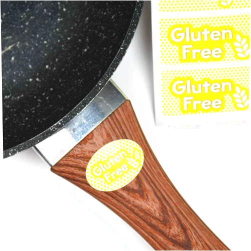 Name-Me ARG Gluten Free Labels. Stickers with Self Adhesive for Kitchen Accessories. Food Allergies Warning Markers for Pantry Storage and Organization. Sheet of 53 pcs. of Different Sizes and Shapes