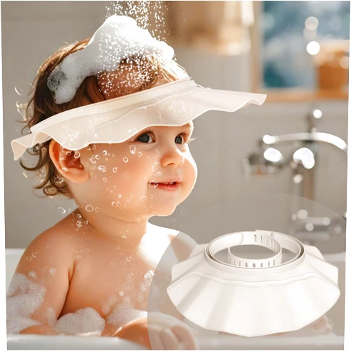 KOLAHOL Baby Shower Cap Hat Soft Adjustable Bath Head Cap Visor for Washing Hair Safe Shampoo Shower Bathing Protection Head Eye Ear Shampoo Caps for Toddler,Baby, Kids,Children,Makes the Baby Bath More Fun