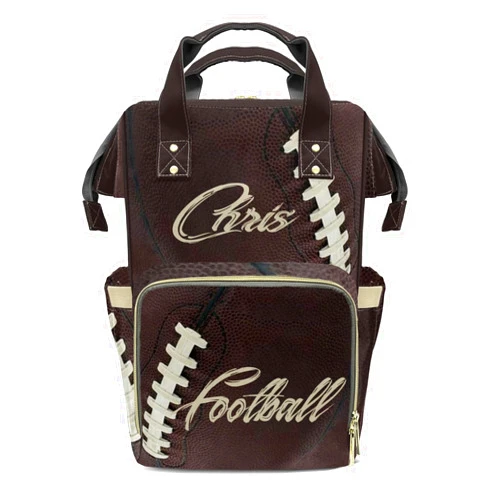 Anneunique Vintage Football Mummy Bags Custom Text Personalized with Name Diaper Bags Giving Backpack