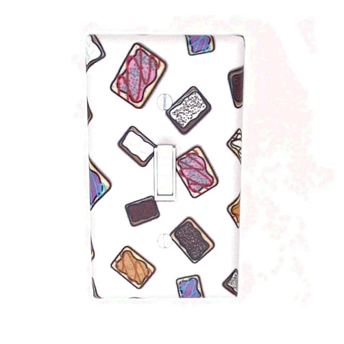 Modern Switch Breakfast Pastry Retro Toaster Tarts Light Switch Cover Plate Fun Unique Gift for Foodie Lover Kitchen Decor Gifts Cute Bedroom Decor Pop