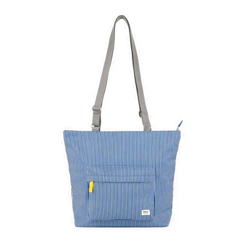 Roka London Trafalgar B Hickory Stripe Medium Recycled Canvas Shoulder Bag, Striped, M